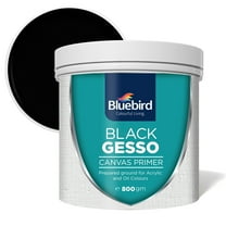 Bluebird Heavy Black Gesso Primer for Acrylic Painting, 513ML / 28.2Oz Full Tub, Gesso Surface Prep Medium For Acrylic Paint and Oil Paint