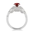 thumbnail image 3 of Bestselling On Sale: 1.25 Round cut Ruby and Diamond Engagement Ring in 14k White Gold affordable Ruby & diamond engagement ring, 3 of 3