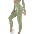 thumbnail image 2 of YUNAFFT Women High Waist Yoga Pants Sport Trousers Women's European And American Seamless Water Wash Knit Hygroscopic Sexy Hip Lifting Hip Sweating Yoga Pants Sports Fitness Pants Tights, 2 of 9