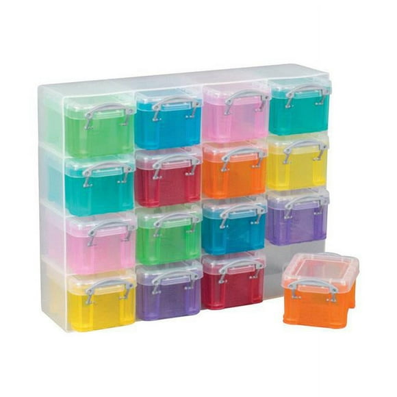 Really Useful Box 6663017 11 x 8.81 x 2-9.16 in. Stackable Storage Box - Assorted Color, Pack of 4