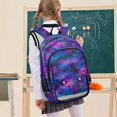thumbnail image 7 of FORMRS Kids Backpack for School Unisex 17" Casual Bookbag Travel Daypack with Compartment Pockets, Watercolor Purple Galaxy Pattern, 7 of 7