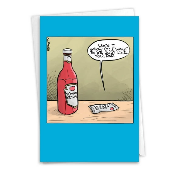 1 Funny Father's Day Card with Envelope - Ketchup Dad C7290FDG