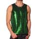thumbnail image 1 of INSPIRE CHIC Camisetas para hombres sin mangas con cuello redondo y lentejuelas metálicas en verde, 1 of 5