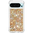 thumbnail image 2 of Case for Google Pixel 9 Case Glitter Cute Luxury Love Liquid Quicksand Clear Soft TPU Girls Women Stylish Bumper Shockproof Protective Cover for Google Pixel 9 / Pixel 9 Pro Golden YB, 2 of 14