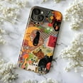 thumbnail image 5 of Trippy Black Cat Retro Art Phone Case, Vintage Grunge Checkerboard Design for iPhone 17 16 15 14 13 12 11 Pro Max Plus Mini, 5 of 6