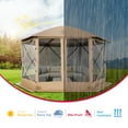 thumbnail image 5 of HOTEEL 12'x12' Ez Pop Up Gazebo Tent for Camping, Screen Tent with Removable Roof, Waterproof, UV Resistant, Portable Carry Bag,Khaki, 5 of 11