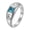 Silver Blue, variant on Women's Stainless Steel Minimalist Blue White Zirconia Rings Inlay 3 Stone Wedding Statement Band Silver Size 6