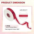 thumbnail image 5 of 50 Yards x 1" Striped Ribbon, Dark Red Candy Ribbon Roll Gift Wrapping Ribbon for Christmas Craft Wreath Birthday Wedding Festival Decoration, 5 of 7