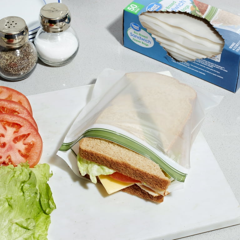 Great Value Reclosable Sandwich Bags, Made with Bio-Based Materials, 5