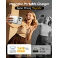 thumbnail image 4 of Magnetic Wireless Portable Charger, 12000mAh Power Bank, Fast Charging Battery Pack Compatible for iPhone 17/16/15/14/13, White, 4 of 9