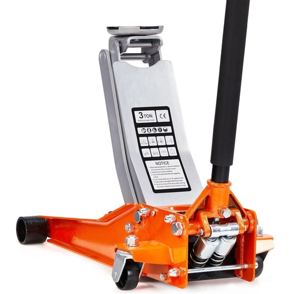 Zimtown 3 Ton Floor Jack, Low Profile Hydraulic Car Jack with Dual Pistons for SUVs & Trucks, Orange