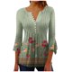 thumbnail image 1 of Camisas Awdenio para mujer, blusa informal de moda juvenil, cuello en V, camisa de tres cuartos, tops estampados de otoño, sudaderas, ofertas, 1 of 5