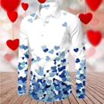 thumbnail image 6 of IWRICH Valentine's Day Dress Shirt for Men Vacation Stylish Casual Lapel Long Sleeve Heart Printed Button down Tops Blue S, 6 of 7