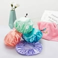 thumbnail image 2 of Reusable Shower Caps for Long Hair Women,Double Layers Sumptuous Silky Satin 100% Waterproof Shower Cap, 2 of 7