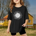 thumbnail image 2 of ManxiVoo T-Shirts Imprimés à Manches Courtes et Longues pour Filles, Col Rond Confortable, Haut d'Été Ample, Taille 130, Noir, 2 of 6