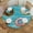 Cartoon Donut, variant on Cupcake Cherry Elastic Round Tablecloth - Waterproof & Oil-Resistant Polyester Fabric, Elastic Hem Fits 40-44 Inch Round Tables, Wrinkle-Free for Indoor/Outdoor Use
