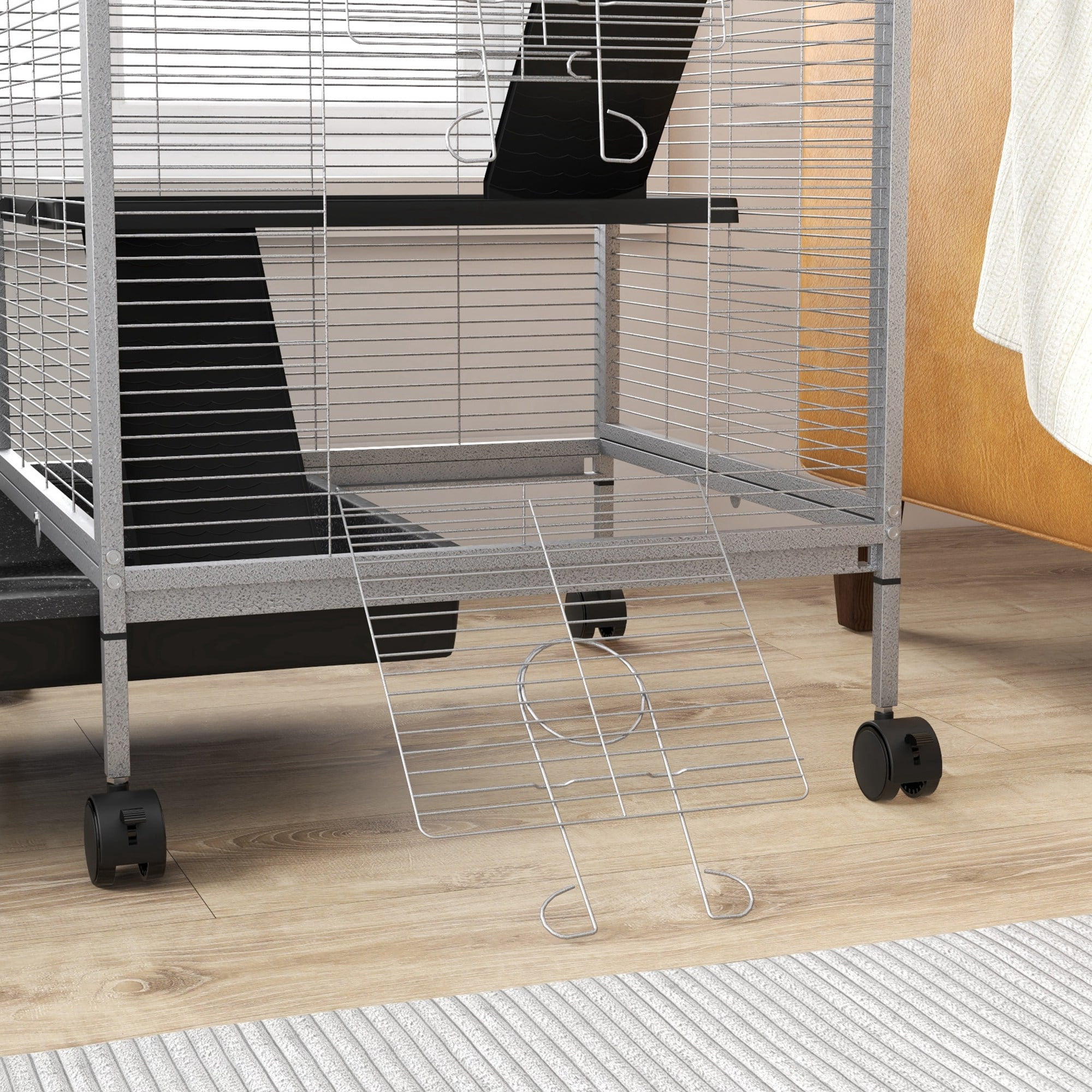 Spacious Pet House, Rolling Small Animal Hutch Cage, Small Pet Hutch