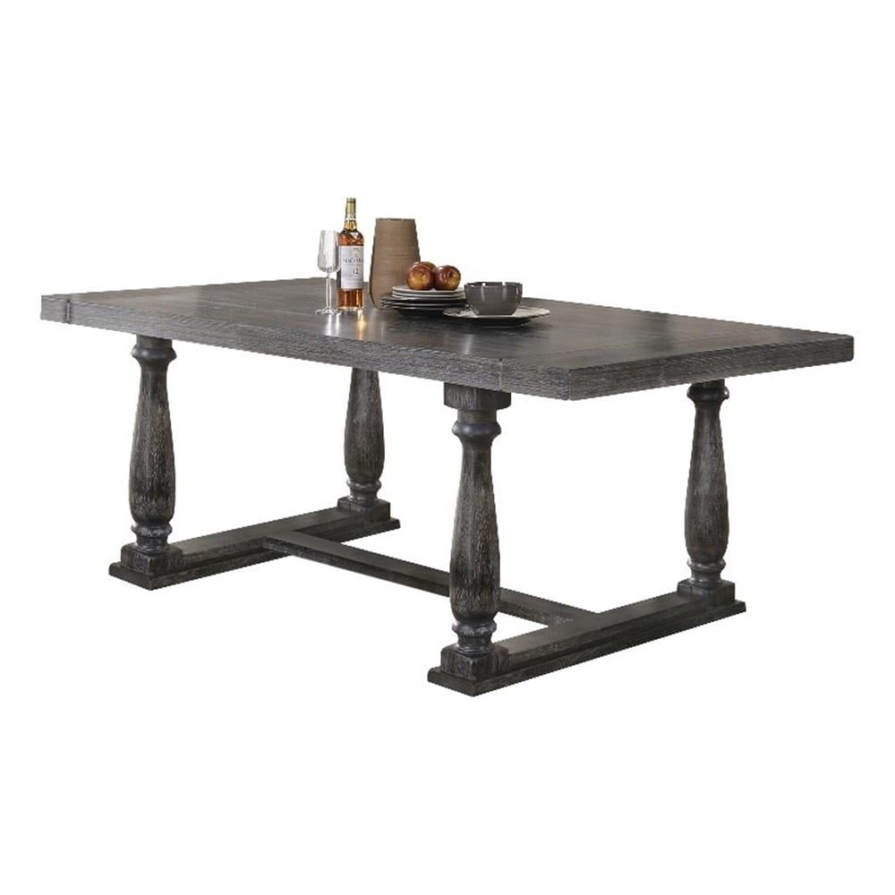 Acme Furniture Rocky Dining Table, Gray Oak. (Chairs Separately