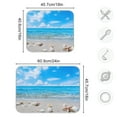 Dish Drying Mat Seashells on Beach Blue Sky Kitchen Mats Microfiber