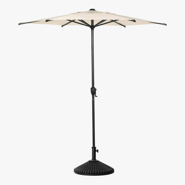 abba patio 50 lbs round patio umbrella base Abba Patio Umbrella Base, Round Sunburst Market Umbrella Stand, 50.7 lbs Capacity, Black