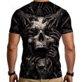 thumbnail image 3 of Y-Sunset Halloween T-Shirt for Men, Funny Skeleton Graphic Short Sleeve Crew Neck T-Shirt, Novelty Short Sleeve Crewneck Shirt, 3 of 5