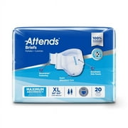 Attends DermaDry Advance Briefs X-Large 58'' - 63'' Bag of 20 - 6 Pack