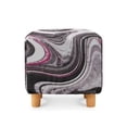 thumbnail image 2 of Jiueut Black White Marble Print Footstool Slipcover, Stretch Square Stool Furniture Protector Footstool Cover with Elastic Bottom Foot Rest Covers, 2 of 7