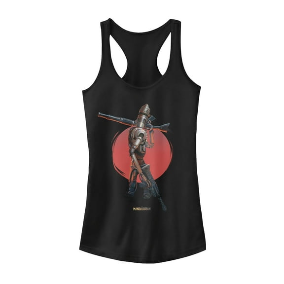 Junior's Star Wars: The Mandalorian IG-11 Dusty Sunset Racerback Tank Top Black X Large