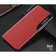 thumbnail image 2 of Luxury Flip Case for Samsung Galaxy A22 5G (Not 4g), Premium PU Leather Smart Sleep/Wake Up Function Smart View Window Business Phone Case for Samsung Galaxy A22 5G      Red, 2 of 9