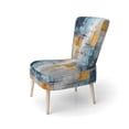 thumbnail image 3 of Designart "composition Frozen Snow III" Yellow Abstract Collages Upholstered Accent Chair - Modern Arm Chair For Living Room, 3 of 5