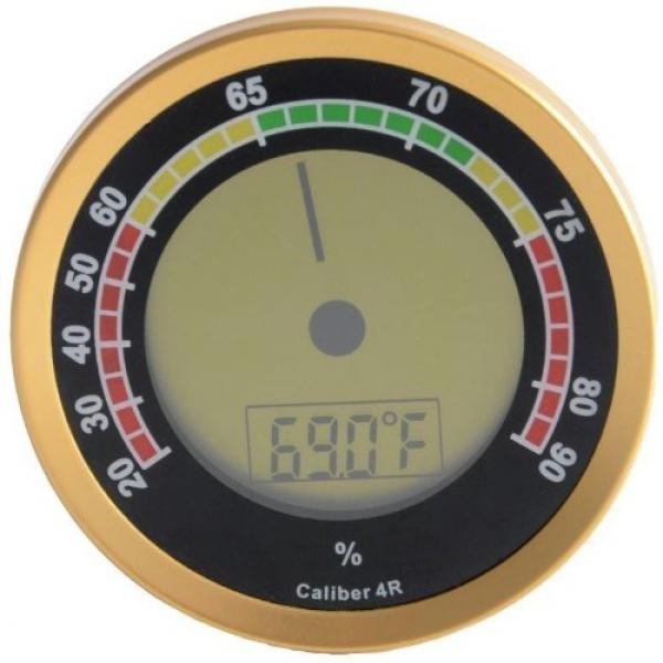 Cigar Oasis Caliber 4R Gold Digital/Analog Hygrometer by Western