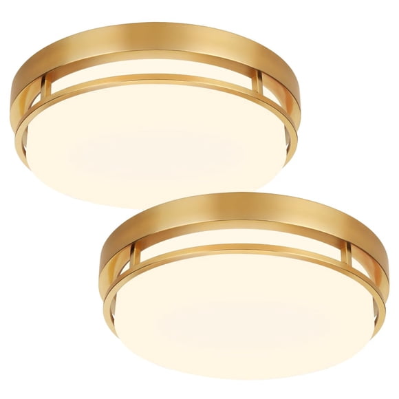 Xbuyee 2Pack LED Flush Mount Ceiling Light Fixture 13" 20W, 3000/4000/5000K Color Selectable, Dimmable Ceiling Lamp for Kitchen,