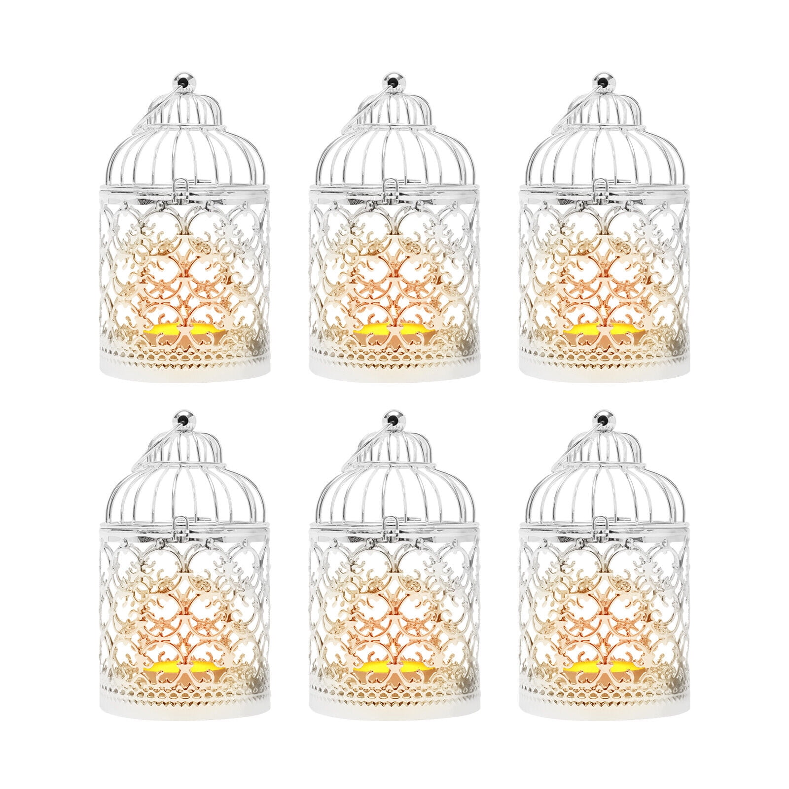 Miumaeov Bird Cage Lantern Candle Holders Tabletop Candle Stand Hanging