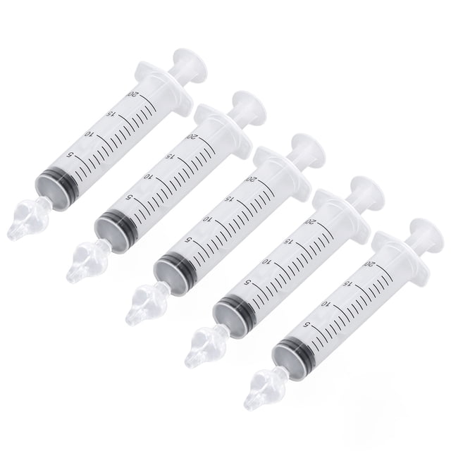 5 piezas de irrigador nasal con punta de silicona, herramienta portátil y liviana para enjuagar la nariz del bebé, 20 ml