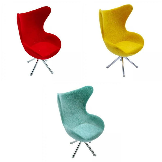 3PCS 1/12 Casa de Oficina Swan Silla Muebles Set Decoración Juguete