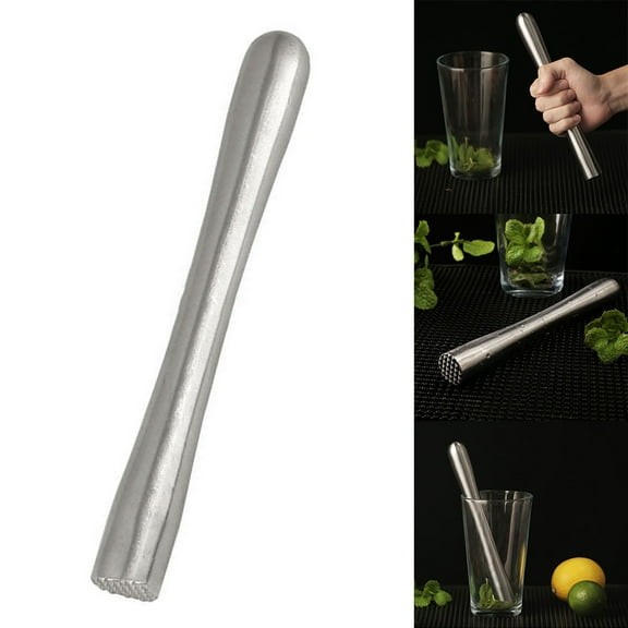 Stainless Steel Drink Muddler Masher Crusher Cocktail Damper Ice Hammer 18.5Cm YIWEI