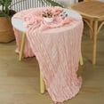 thumbnail image 4 of Lockways 3 Pack Blush Pink Table Runner Gauze Table Runner Cheese Cloth Table Decorations for Parties,Birthdays and Weddings, 4 of 9