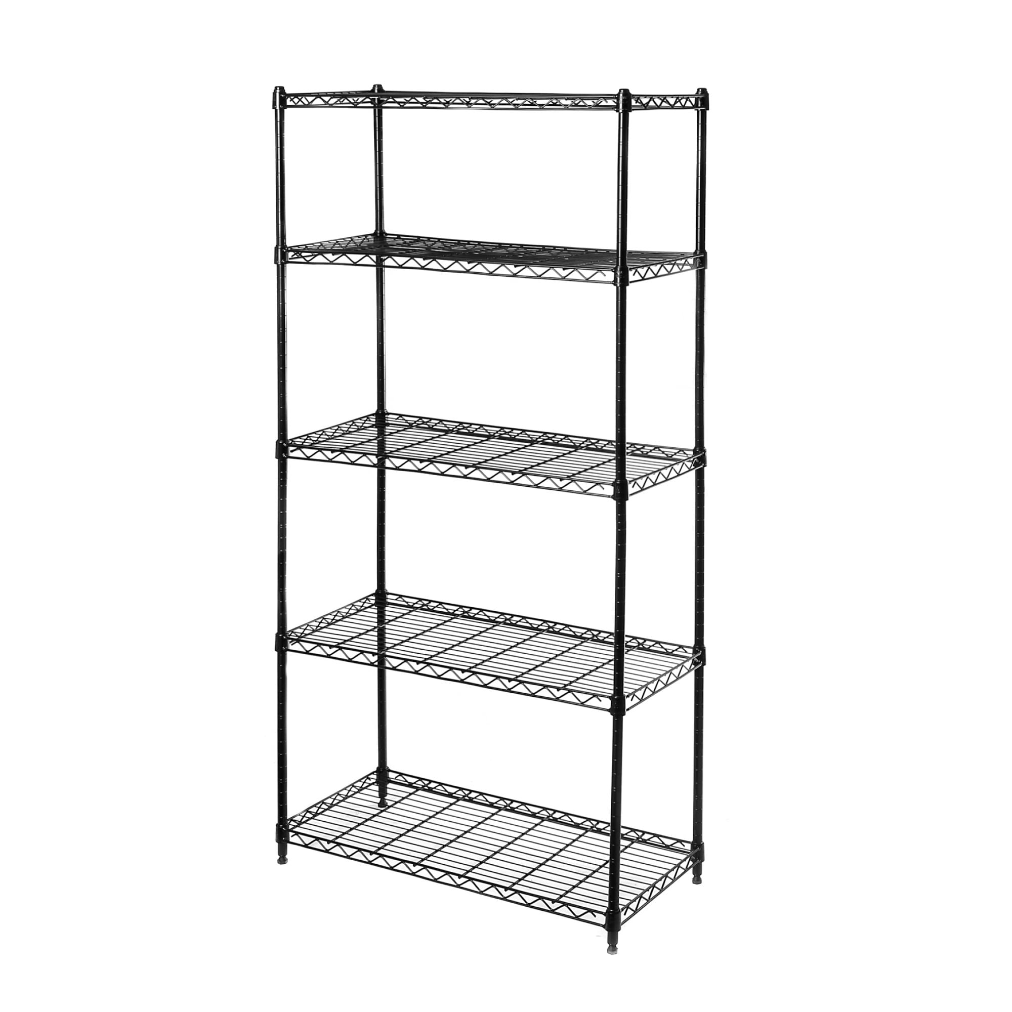 5-Tier Black Epoxy Steel Wire Shelving,14 x 30 x 60 by Seville Classics ...