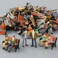 thumbnail image 4 of Ruibeauty 50Pcs Seated Standing Model People Passanger Figures+6 Bench Train Railway Layout, 4 of 4