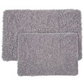thumbnail image 2 of Lavish Home 67-18-G Memory Foam Shag Bath Mat, Grey - 2 Piece, 2 of 3