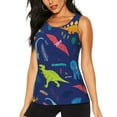 thumbnail image 2 of Uemuo Dinosaurs Pattern Workout Tank Tops for Women Breathable Moisture-wicking tank top Sleeveless Running Loose Fit Yoga Tops Active Shirts Sports Gym Exercise, 2 of 9