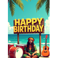thumbnail image 4 of Birthday Beach Theme Backdrop Banner Vibrant Outdoor Celebration Party Decor Event Decoration Scene Display Rasta Style Tropical Background Music Festive, 4 of 4