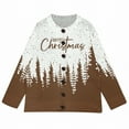 thumbnail image 5 of Chandails d'Hiver Grande Taille pour Femmes Mode Décontractée Imprimé de Noël Cardigan Veste Café TTG, 5 of 5