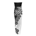 thumbnail image 5 of LYXSSBYX Summer Dresses for Women Clearance Women's Summer Print Strapless Long Dress Beach Split Dress Party Club Dress, 5 of 5