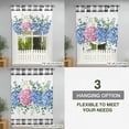 thumbnail image 3 of Tie Up Curtains for Windows Hydrangea Flower Valance Adjustable Balloon Curtain Eucalyptus Leaves Black Plaid Tie Up Shades for Kitchen Living Room Bedroom Privacy Curtain Drape 34x45 Inch, 3 of 9