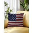 thumbnail image 2 of Outdoor Pillows Waterproof, American Flag Bedding Throw Pillows with Insert for Couch Sofa Bed, Vintage Brick Wall Star Striped Red Blue 18x18 Inch Pillowcases Decorative Patio Pillow Set of 1, 2 of 8