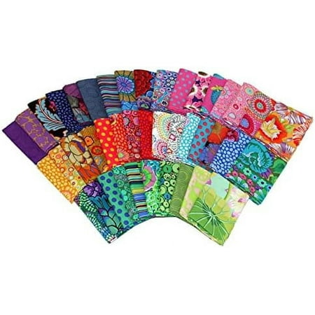 Fields 10 Fat Quarters - Kaffe Fasset Collections by Free Spirit Floral Flowers Flower Botanical Geometric Pattern Assorted Quality Quilters Cotton Fabrics