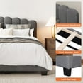 thumbnail image 5 of WAMPAT Queen Size Platform Bed Frame with Adjustable Upholstered Headboard, Wooden Slat Support, Noise Free, No Box Spring Needed, Easy Assembly, Gray, 5 of 7