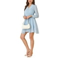 thumbnail image 5 of Allegra K Women's Peter Pan Collar Swiss Dots Long Sleeve Retro Mini Dress, 5 of 6