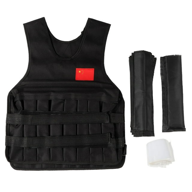 Chaleco de entrenamiento con peso ajustable para ejercicio físico, con capacidad de 20 kg (negro)